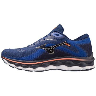 Zapatillas Para Correr Mizuno WAVE Sky 7 Hombre - Azul Marino / Plateados / Naranjas - Chile M634UM